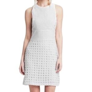 Banana Republic White Textured Mini Dress 10 Petite